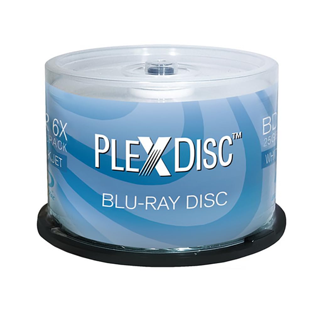 25GB White Inkjet Printable Blank Blu-ray Discs 50-Pack J54186