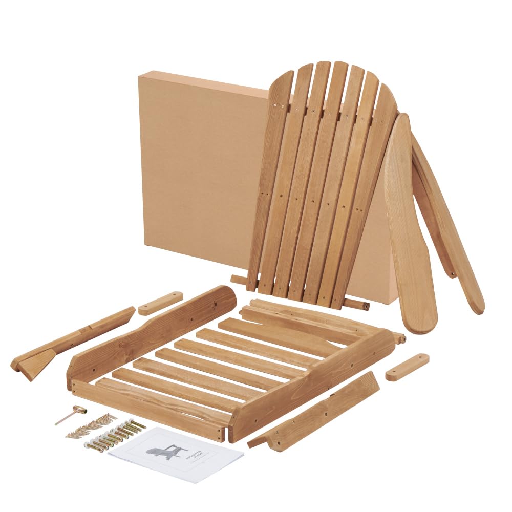 Solid Cedar Wood Folding Adirondack Chair Set of 2 Z9374