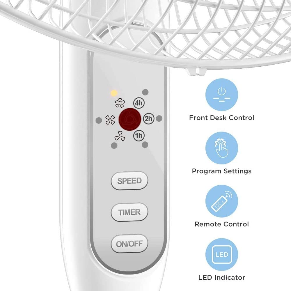 16" Adjustable Oscillating Pedestal Fan with Remote P281078