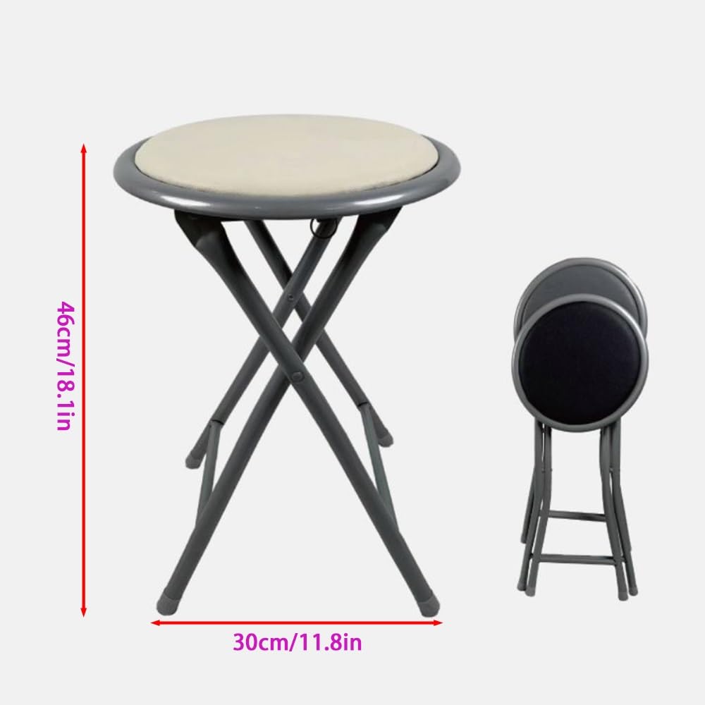 18 Inch Folding Bar Stool 2 Pcs with Footrest Black X131