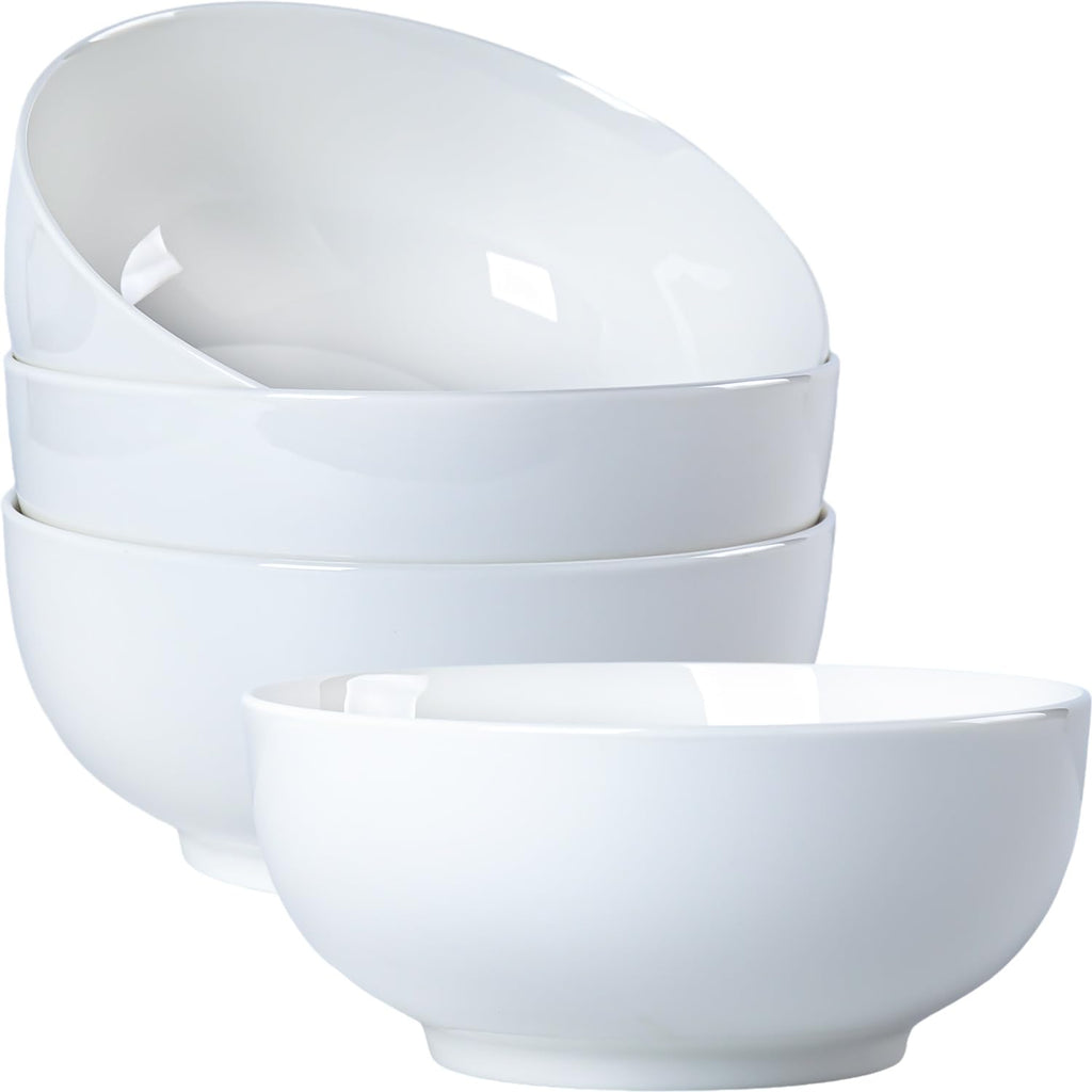 40 oz White Ceramic Bowl Set of 4 E600224
