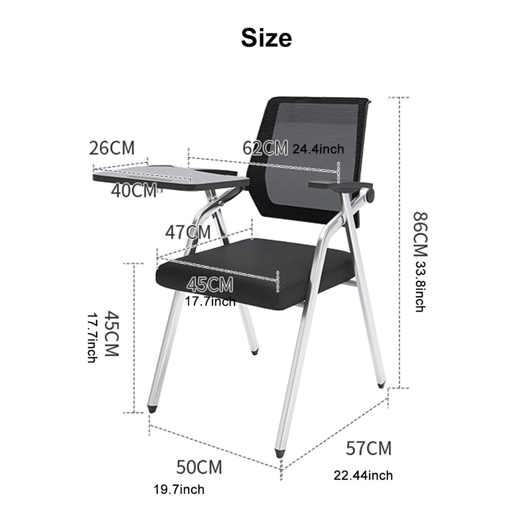 Orange Mesh Stacking Chair with Desk E7516