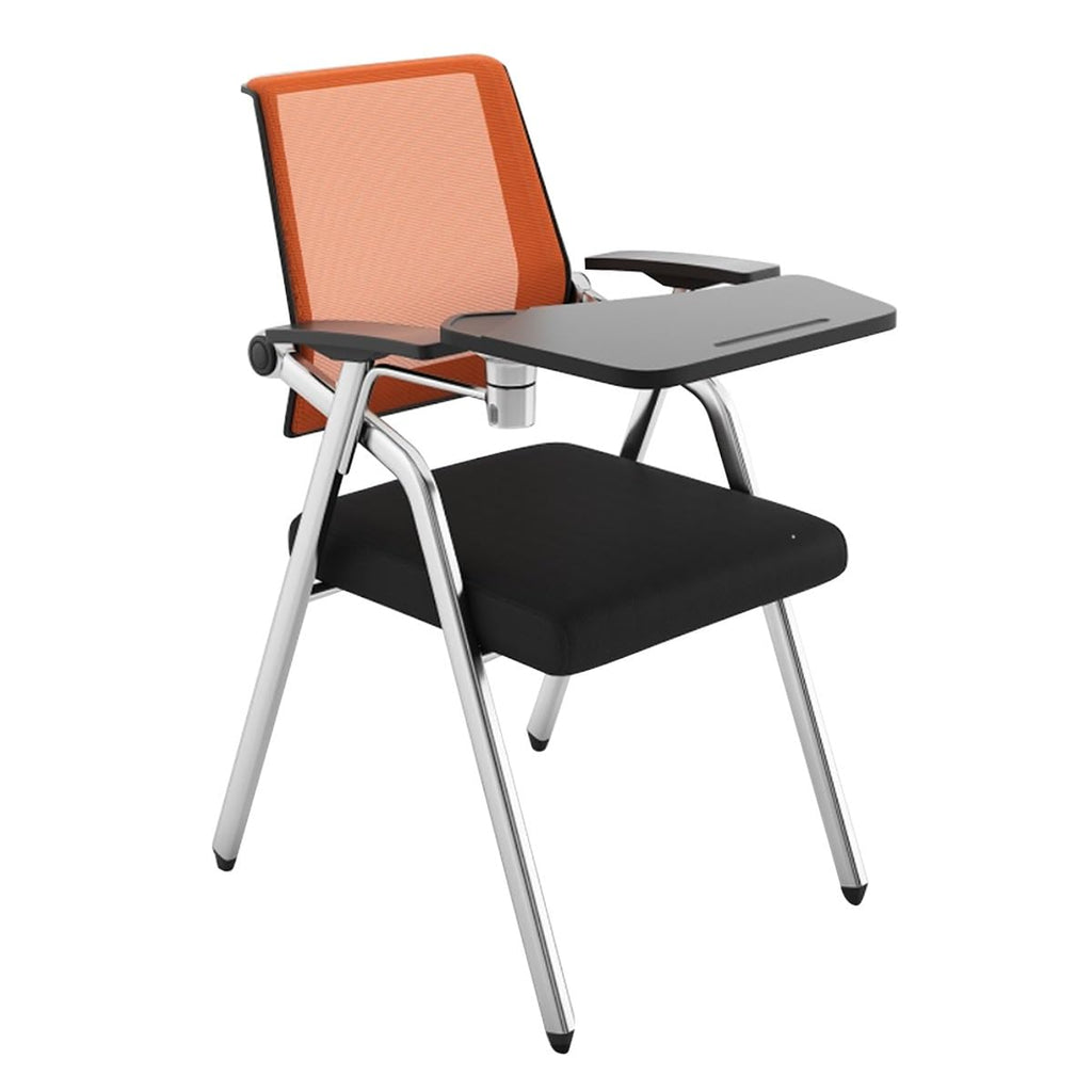 Orange Mesh Stacking Chair with Desk E7516