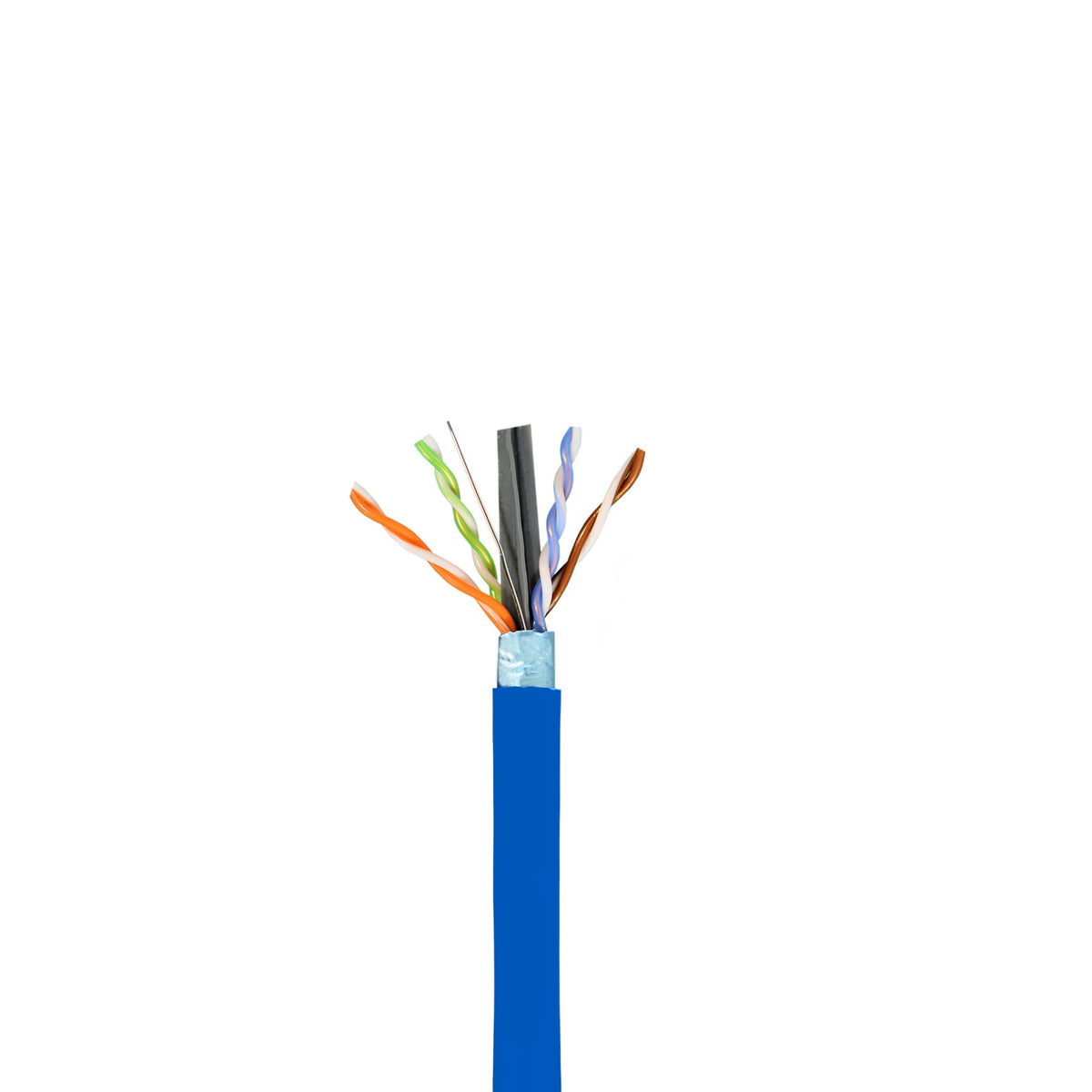 Cat6 Shielded Plenum 1000ft Solid Pure Copper Ethernet Cable Blue X444