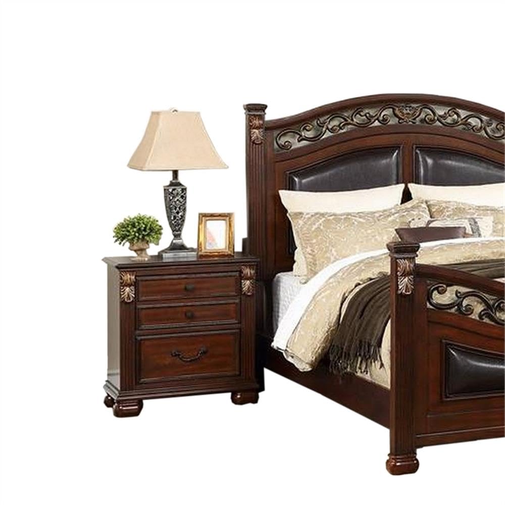 California King Bed with Arched Headboard and Curved Footboard A536