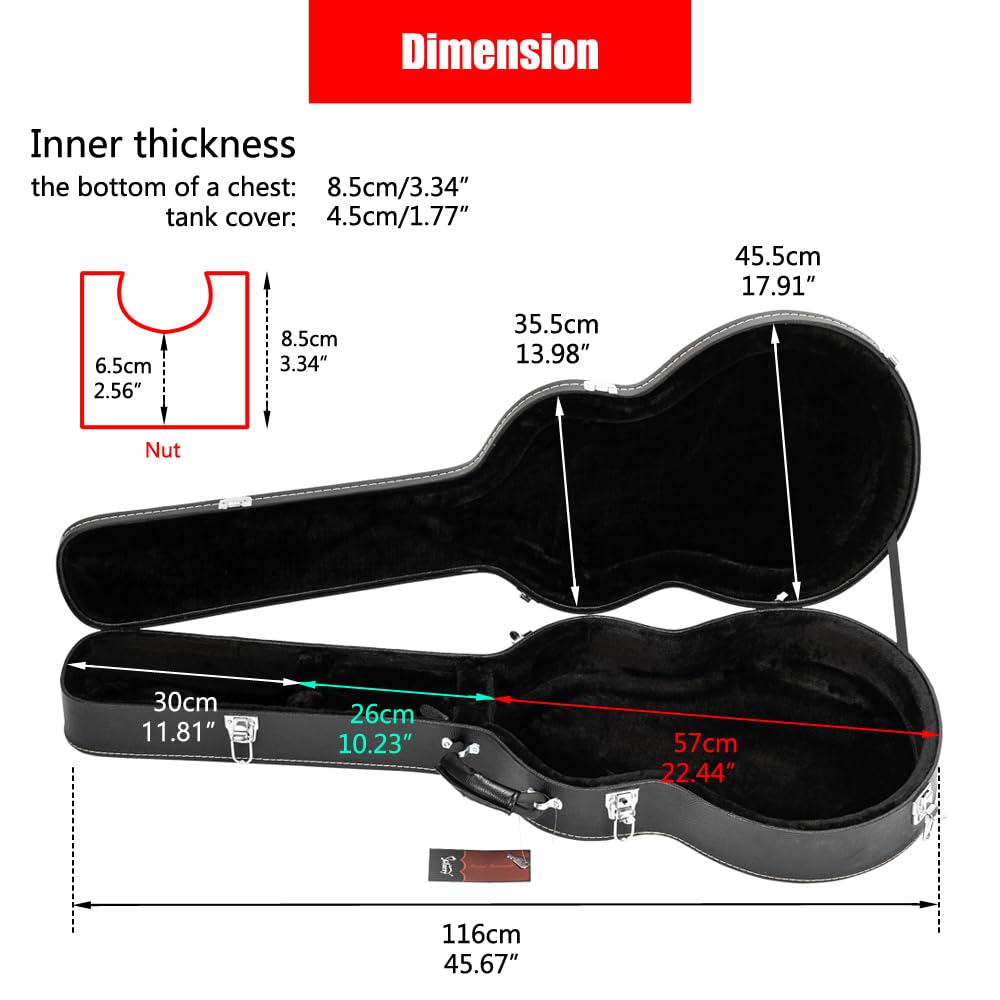 Portable Electric Guitar Hard Case, PU Leather, Black P69592
