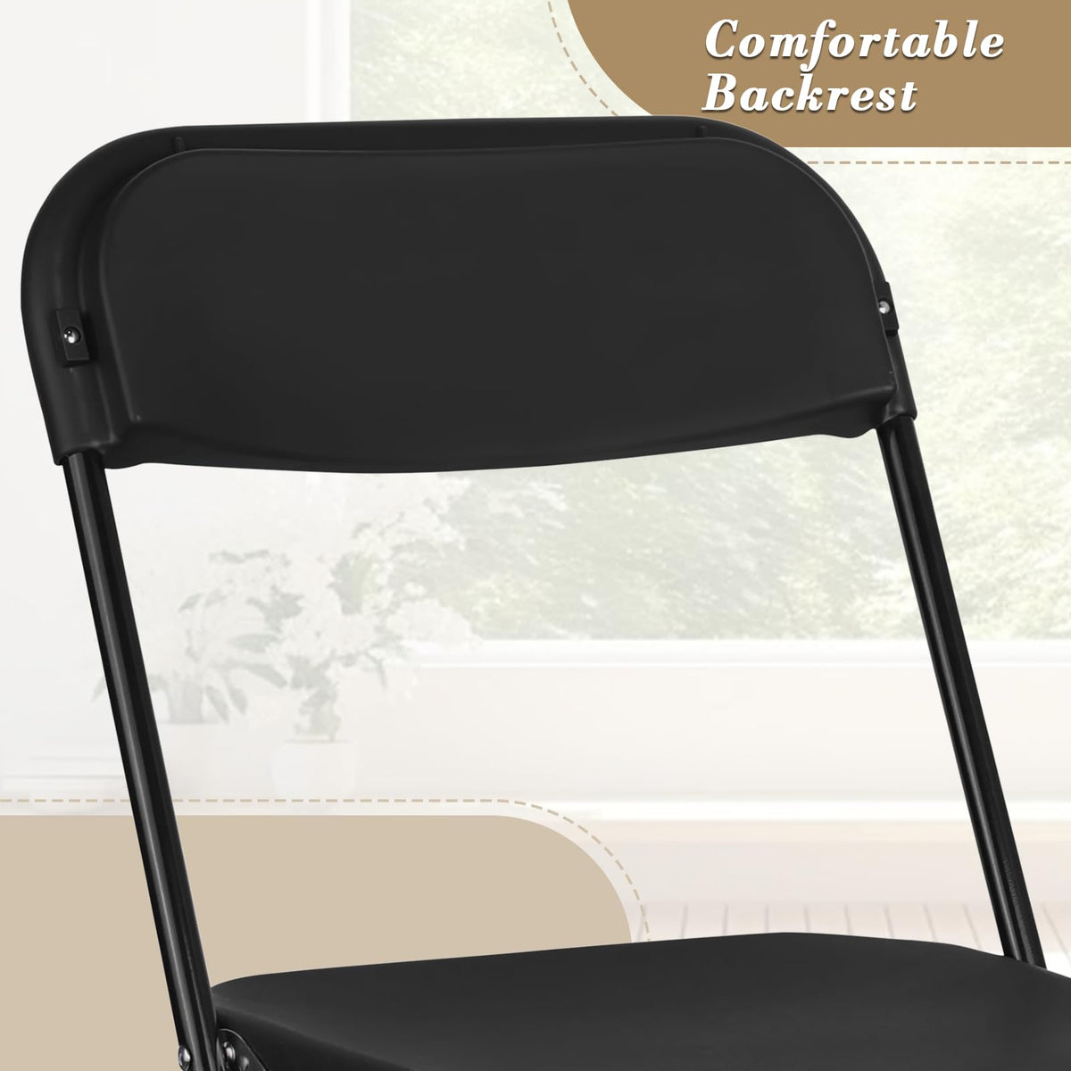 Black Plastic Folding Chairs 10 Pack T739