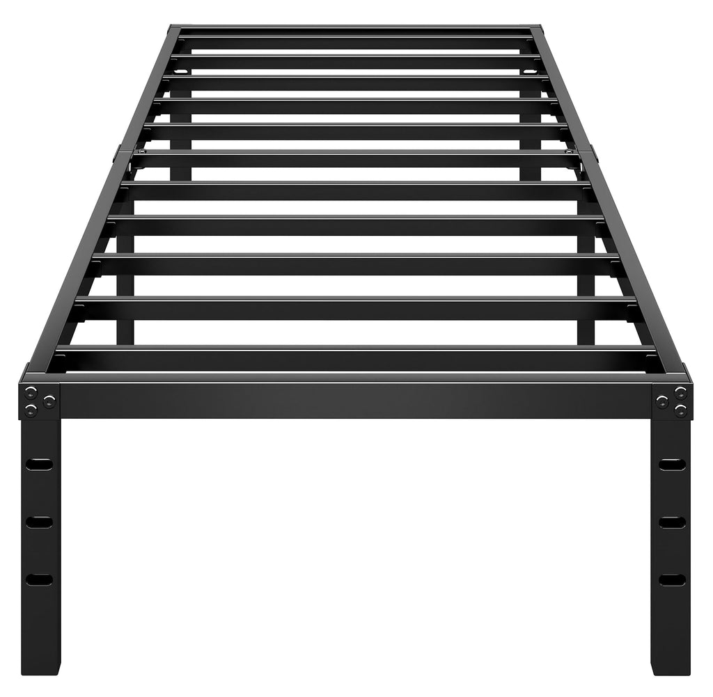 14 Inch Tall Black Metal Platform Twin Size Bed Frame V39540