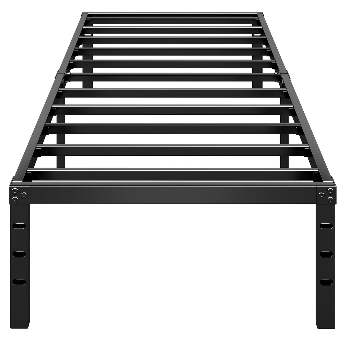 14 Inch Tall Black Metal Platform Twin Size Bed Frame V39540