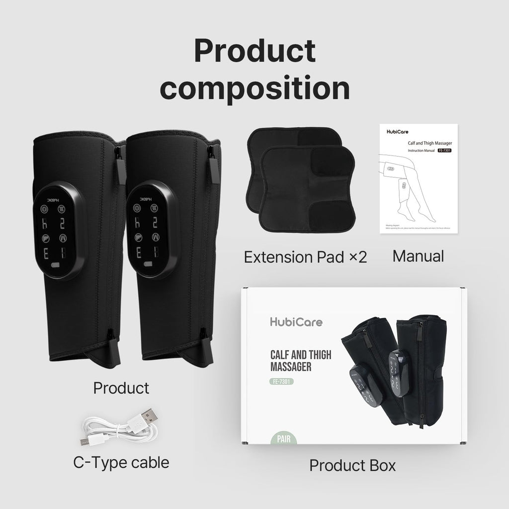 Heated Air Compression Cordless Leg Massager with Extension (Pair) U433422