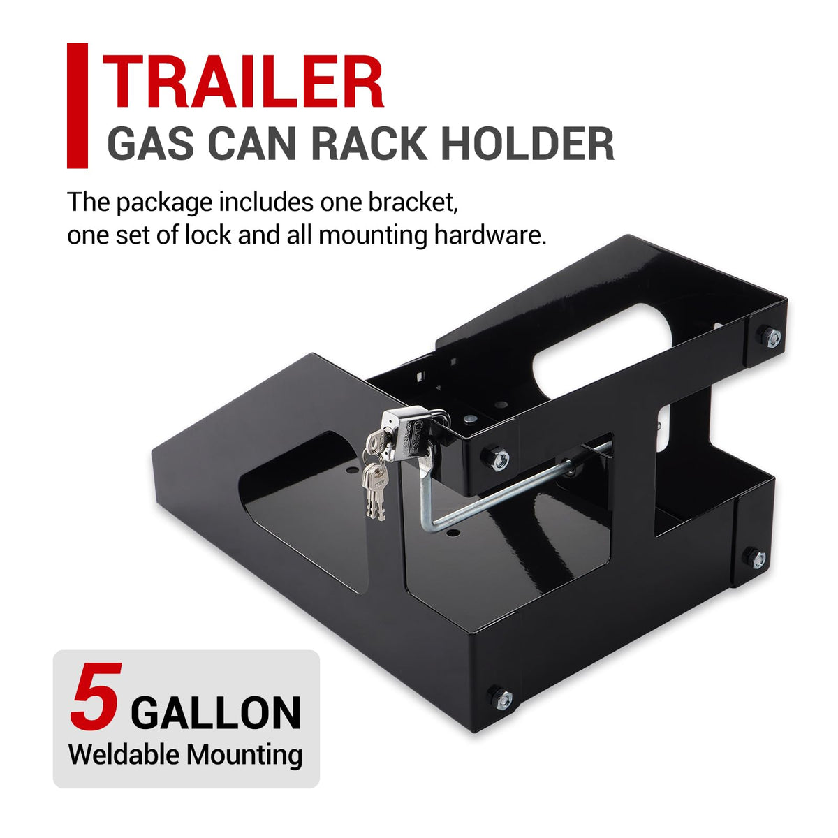 5 Gallon Trailer Gas Can Holder Rack J979