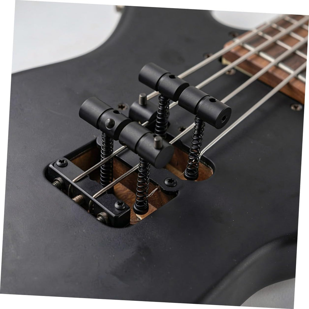 Metal Bass Guitar Bridge Saddles, 4-string, 2 Sets Black M5709