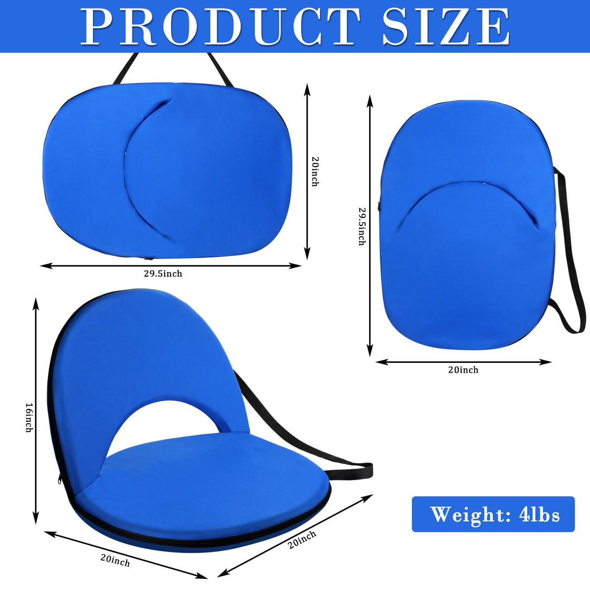 4 Pcs Adjustable Folding Portable Stadium Seats with Back Q50174