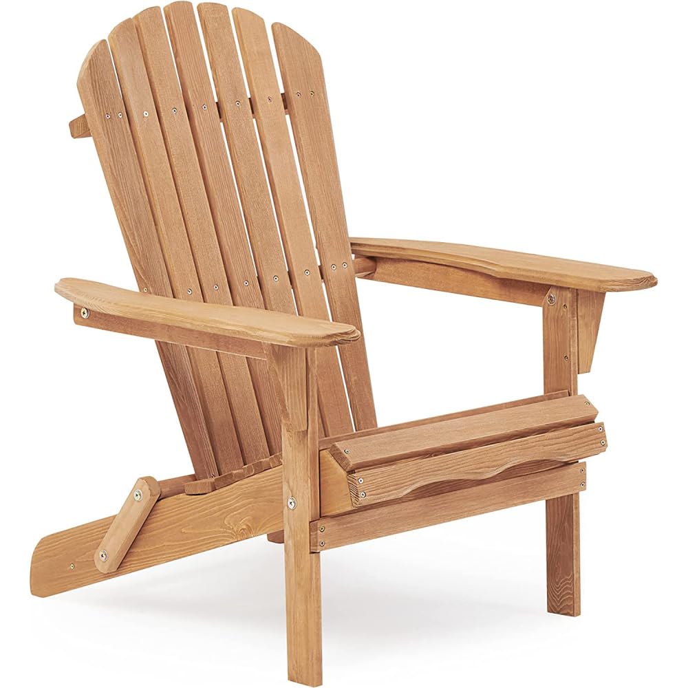 Solid Cedar Wood Folding Adirondack Chair Set of 2 Z9374