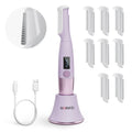 Purple Rechargeable Facial Razor with 8 Blades R10953