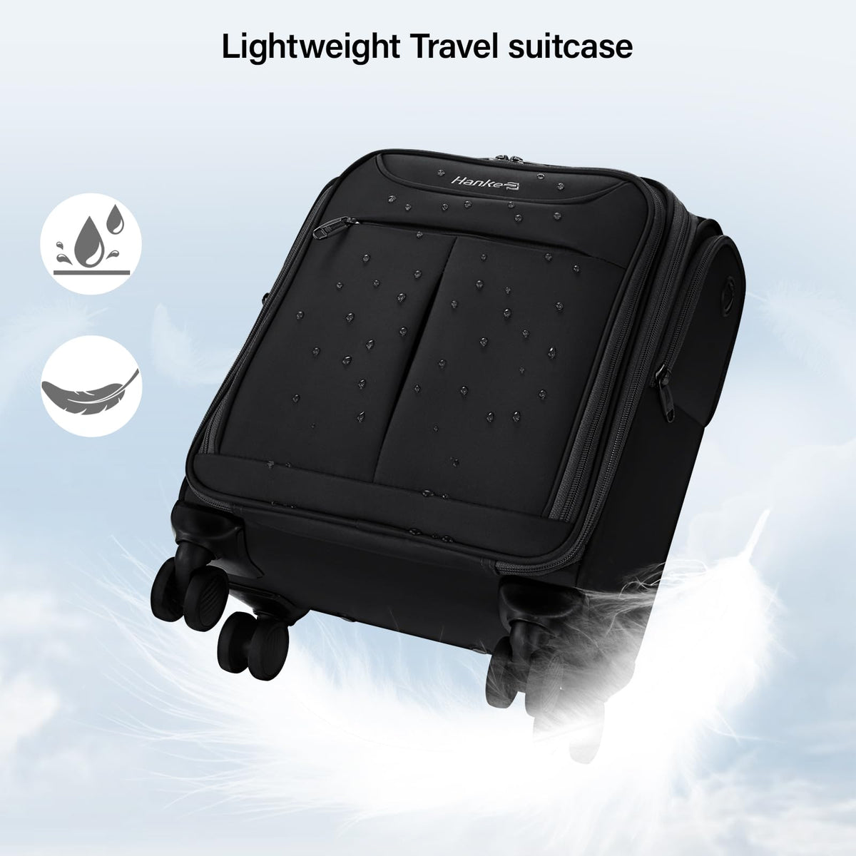 Black 16 Inch Underseat Carry On Luggage with Spinner Wheels N98879