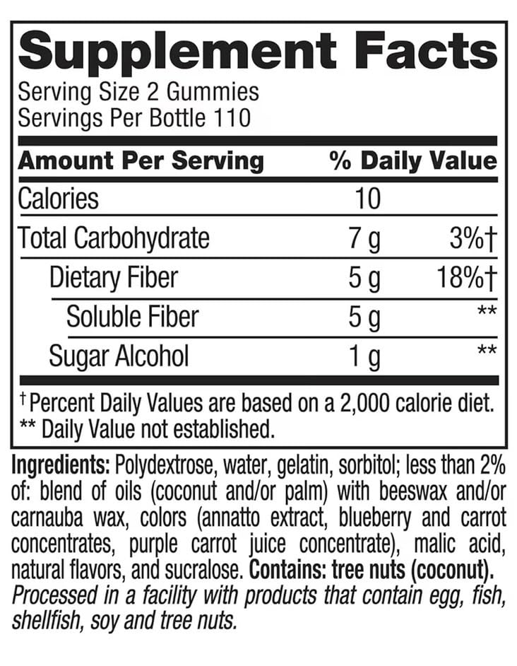 Sugar Free Fiber Gummies with Prebiotic 220 Count V8630