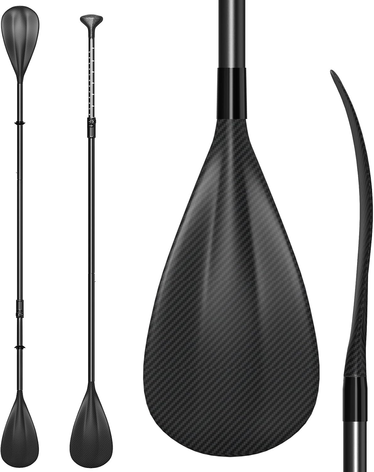 4 Piece Carbon Aluminium Adjustable SUP Paddle 67"-83" N430671