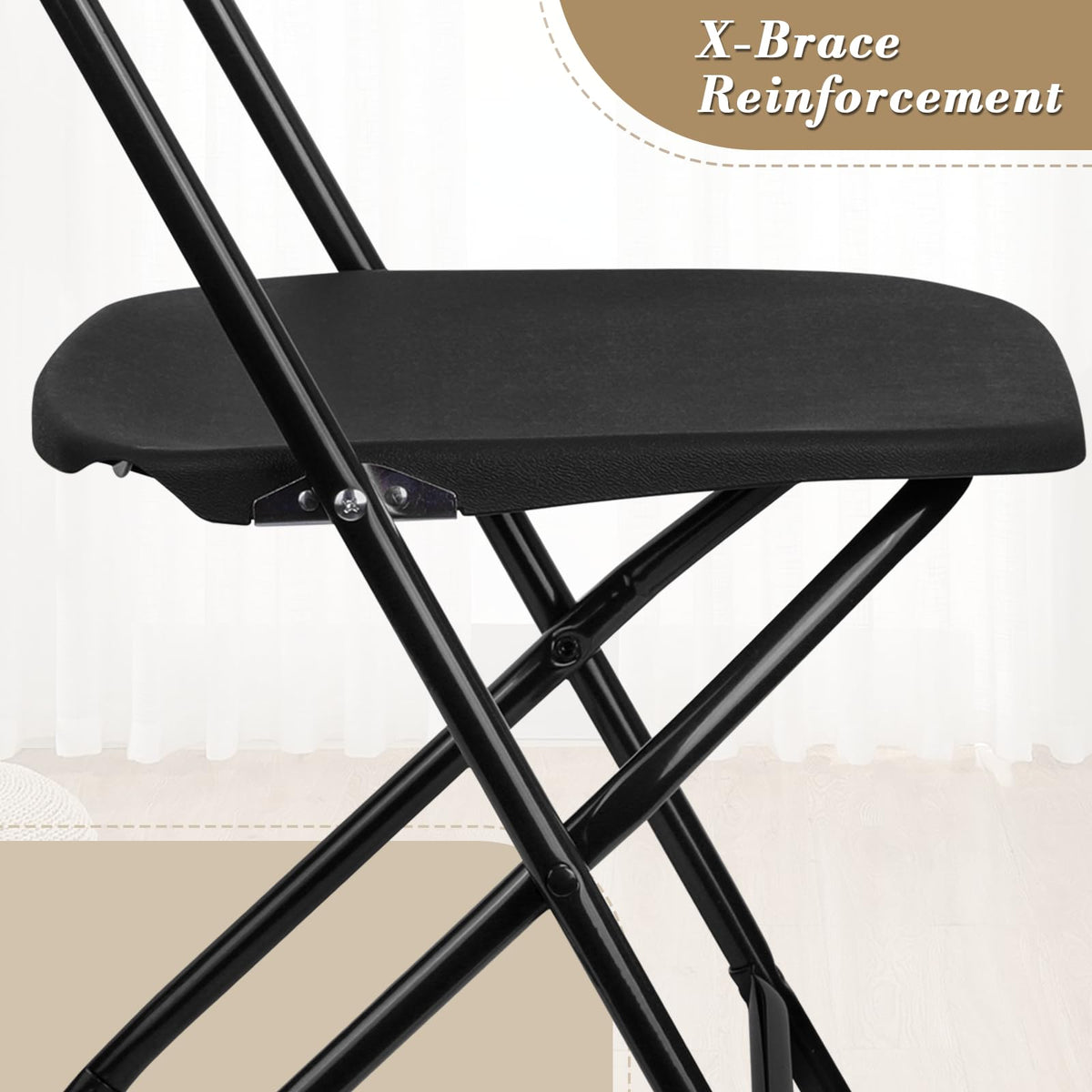 Black Plastic Folding Chairs 10 Pack T739