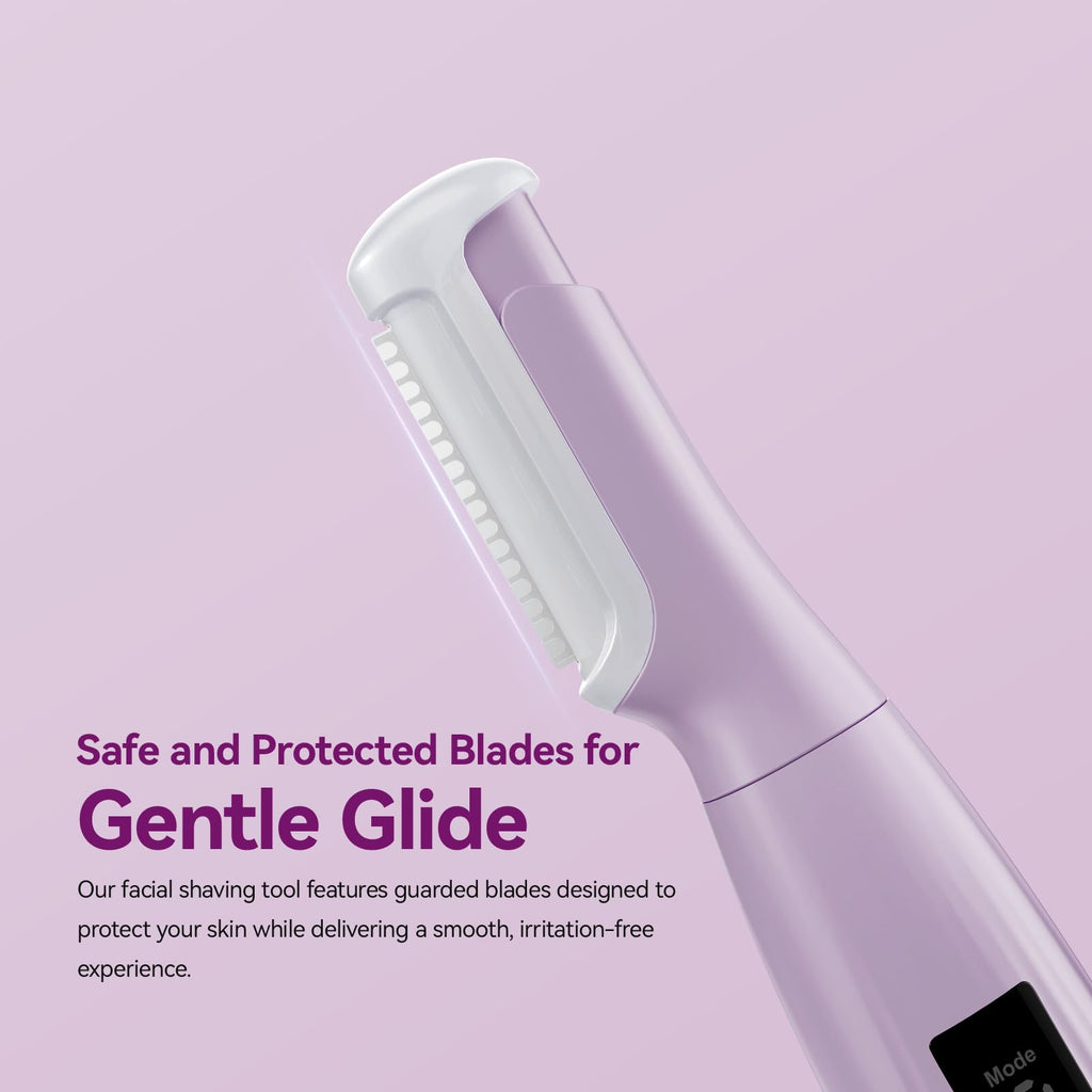 Purple Rechargeable Facial Razor with 8 Blades R10953