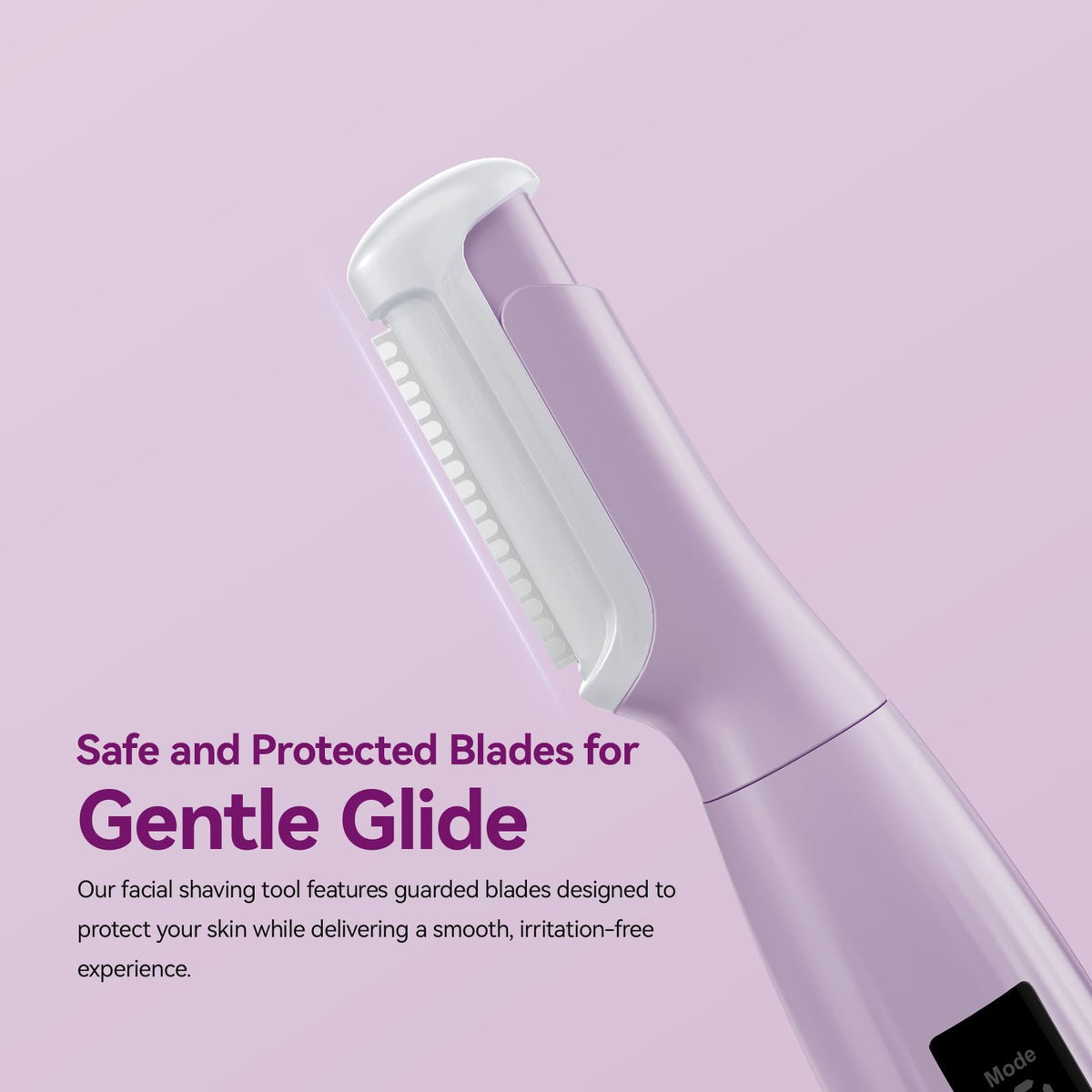 Purple Rechargeable Facial Razor with 8 Blades R10953