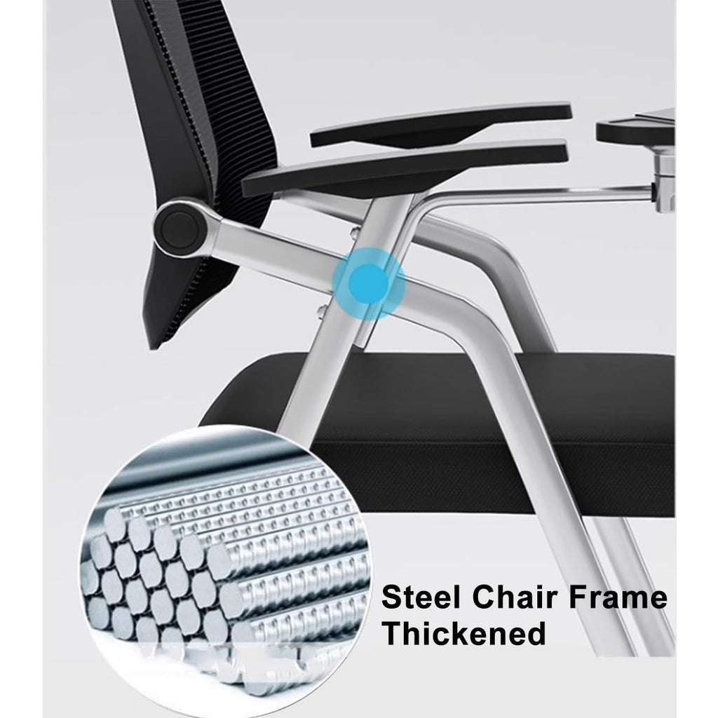 Orange Mesh Stacking Chair with Desk E7516