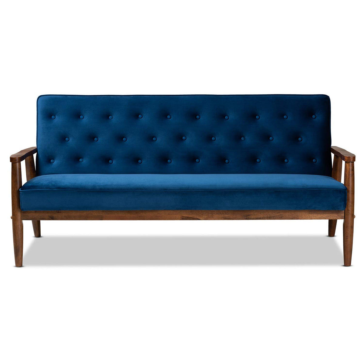 Navy Blue Velvet Upholstered 3-seater Sofa Z7723