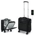 Black 16 Inch Underseat Carry On Luggage with Spinner Wheels N98879