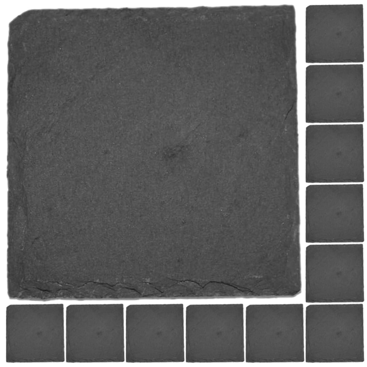 12pcs Natural Stone Coasters with Non Slip Bottom W679653