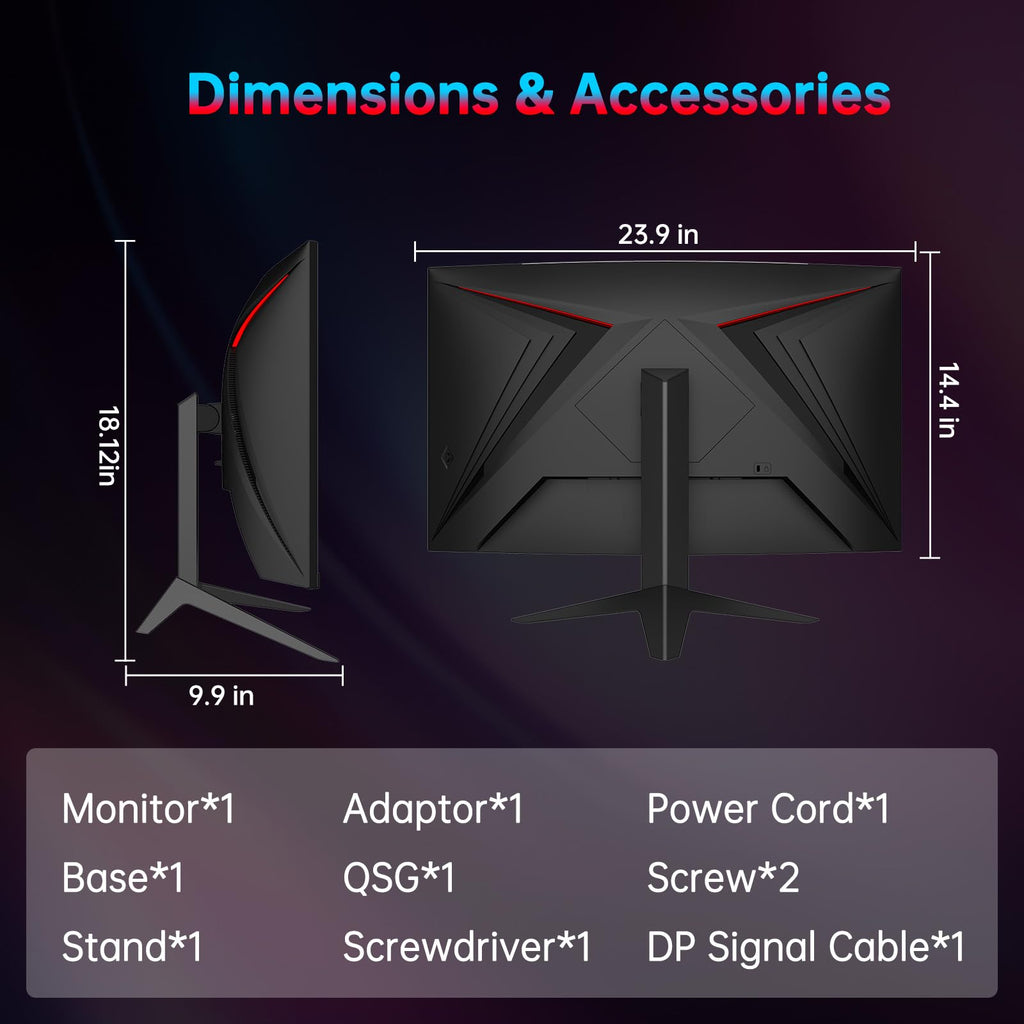 27 Inch 240Hz Curved 2K QHD Gaming Monitor I45049