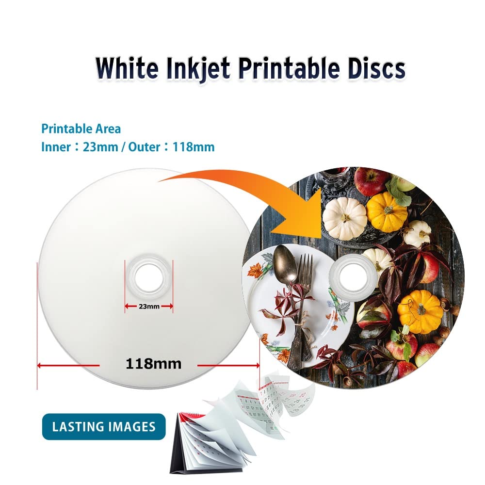 25GB White Inkjet Printable Blank Blu-ray Discs 50-Pack J54186