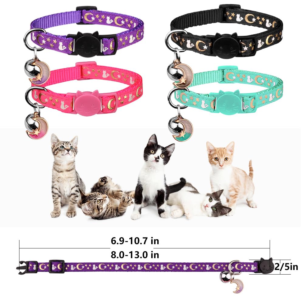 Breakaway Cat Collar with Bells 4PCS O816