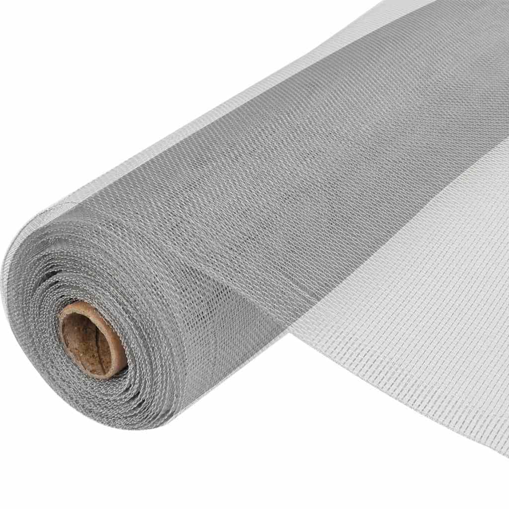 Aluminum Mesh Screen 39.4x196.9 Inches Silver W718383