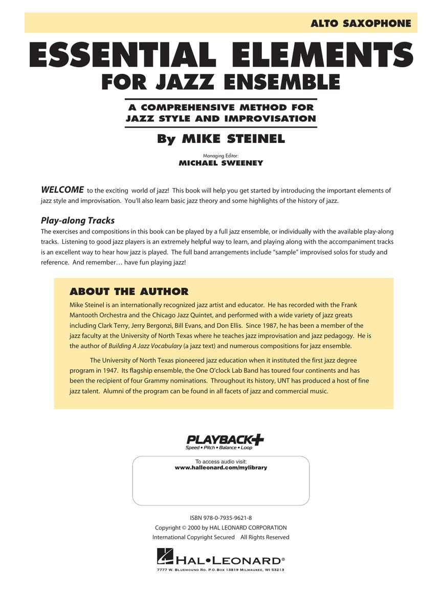Alto Saxophone Jazz Ensemble Method J23443