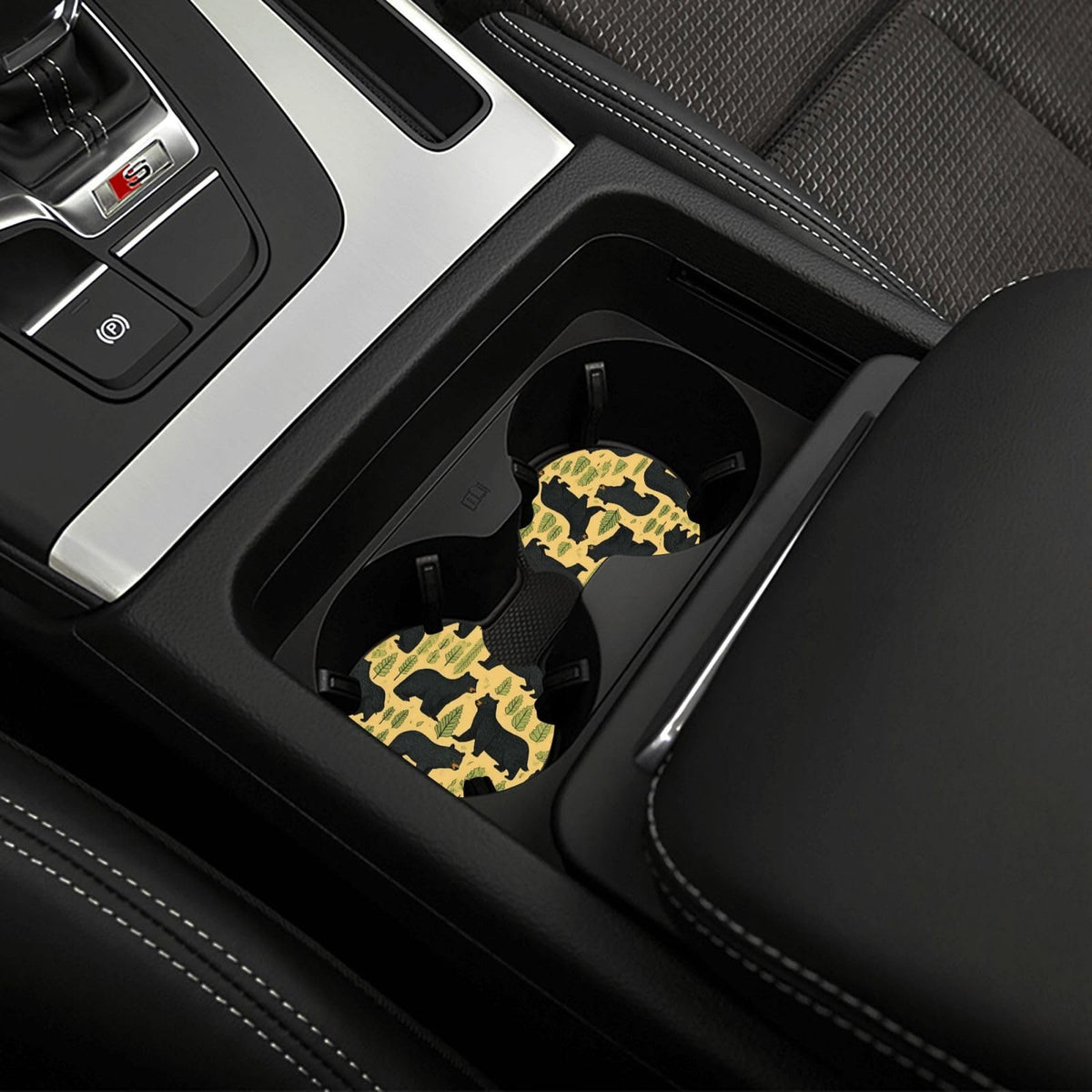 Black Bear Printed Anti Slip Waterproof Beverage Mats Z8153