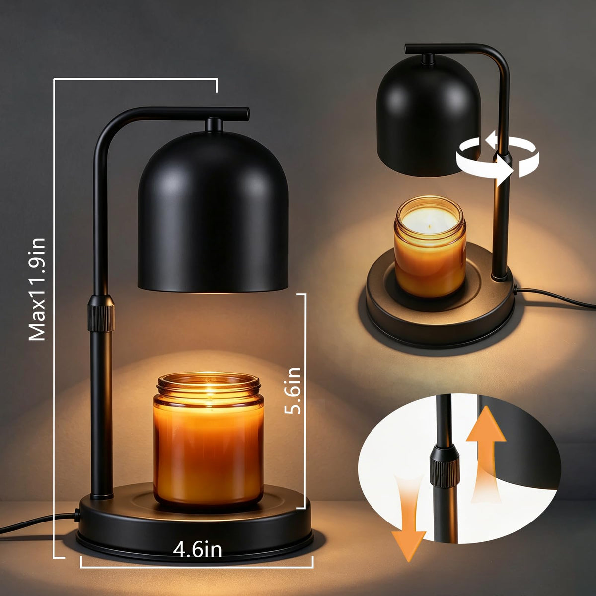 Adjustable Height App Controlled Candle Warmer Lamp with Timer W118