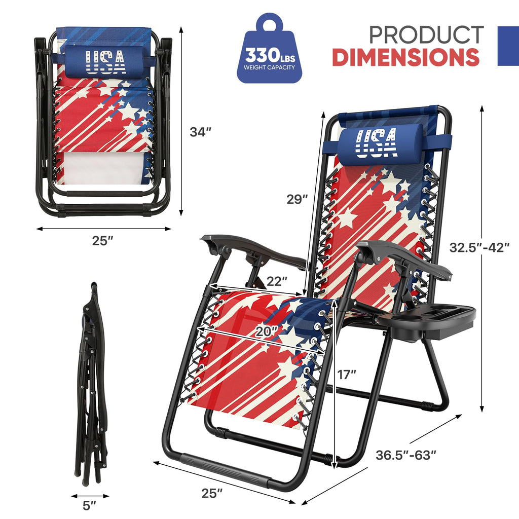 Zero Gravity Reclining Camping Chairs 2 Pack N957797