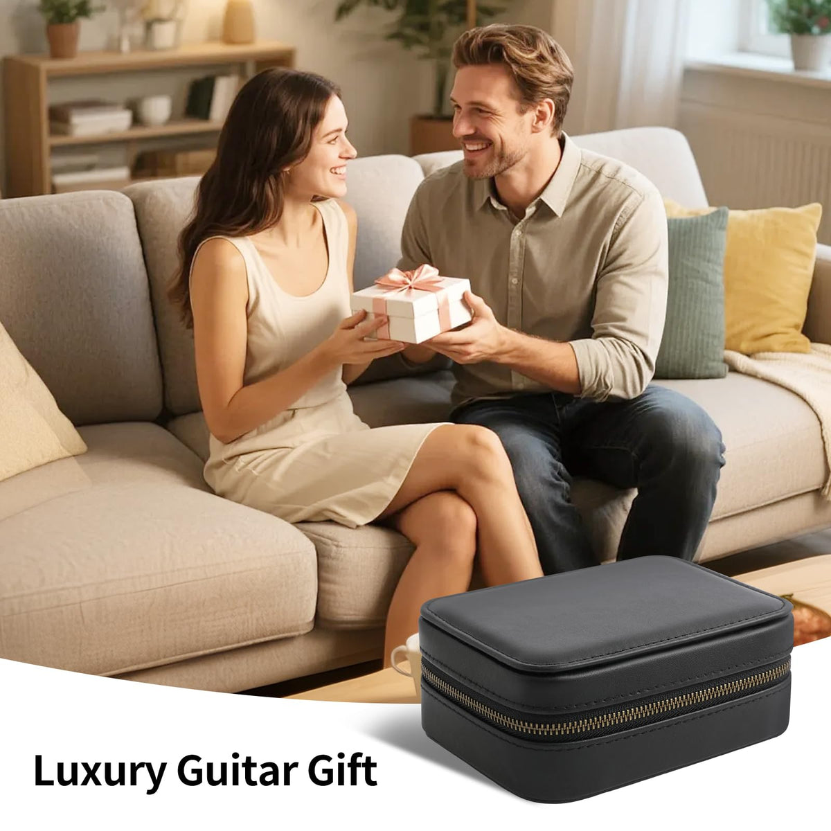 Leather Guitar Pick Case Holder Box Y59144