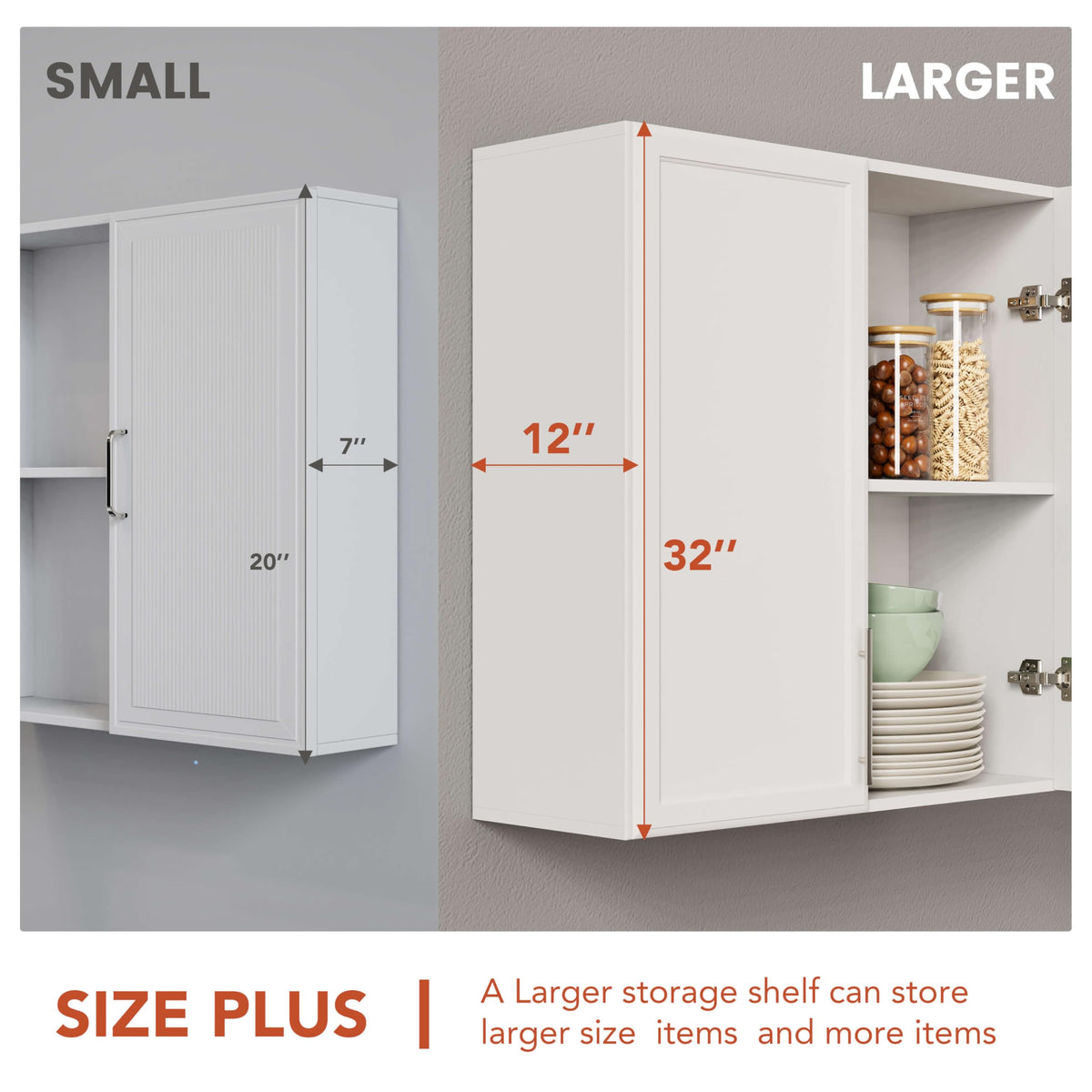 White Wall Cabinet with Adjustable Shelves O74633