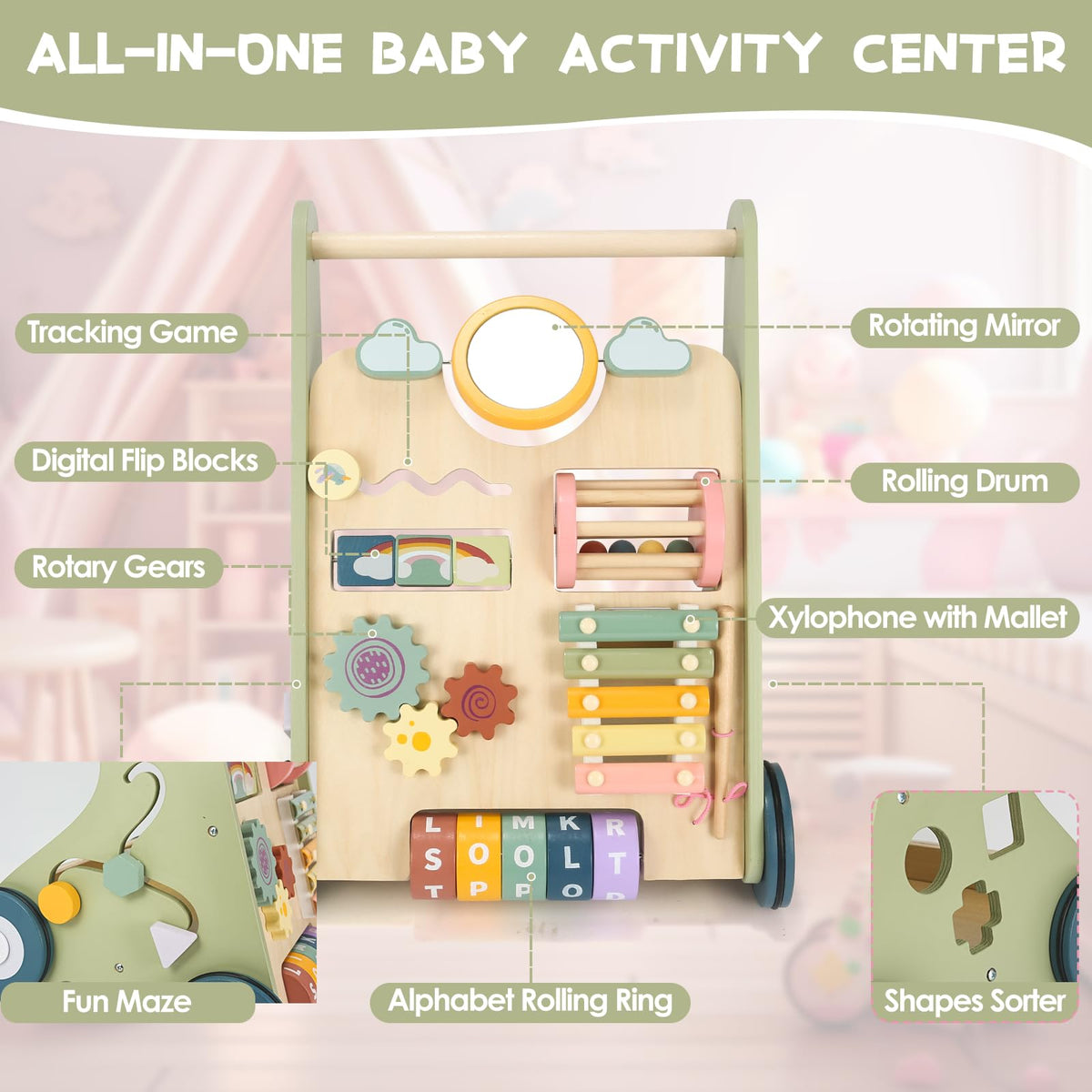 Wooden Baby Push Walker I950832