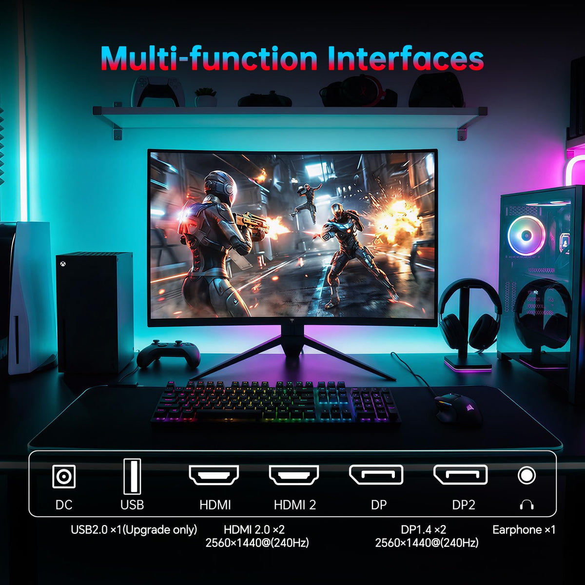 27 Inch 240Hz Curved 2K QHD Gaming Monitor I45049