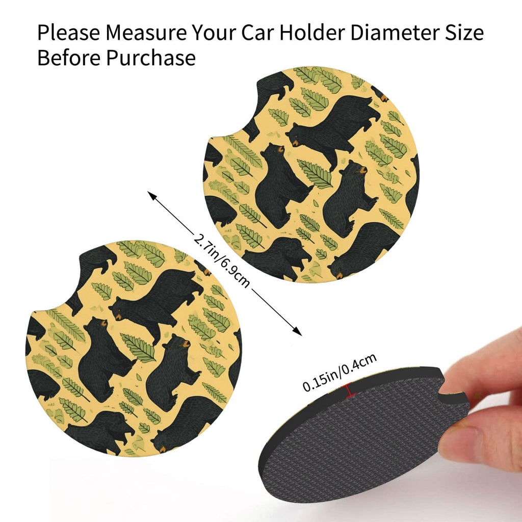 Black Bear Printed Anti Slip Waterproof Beverage Mats Z8153