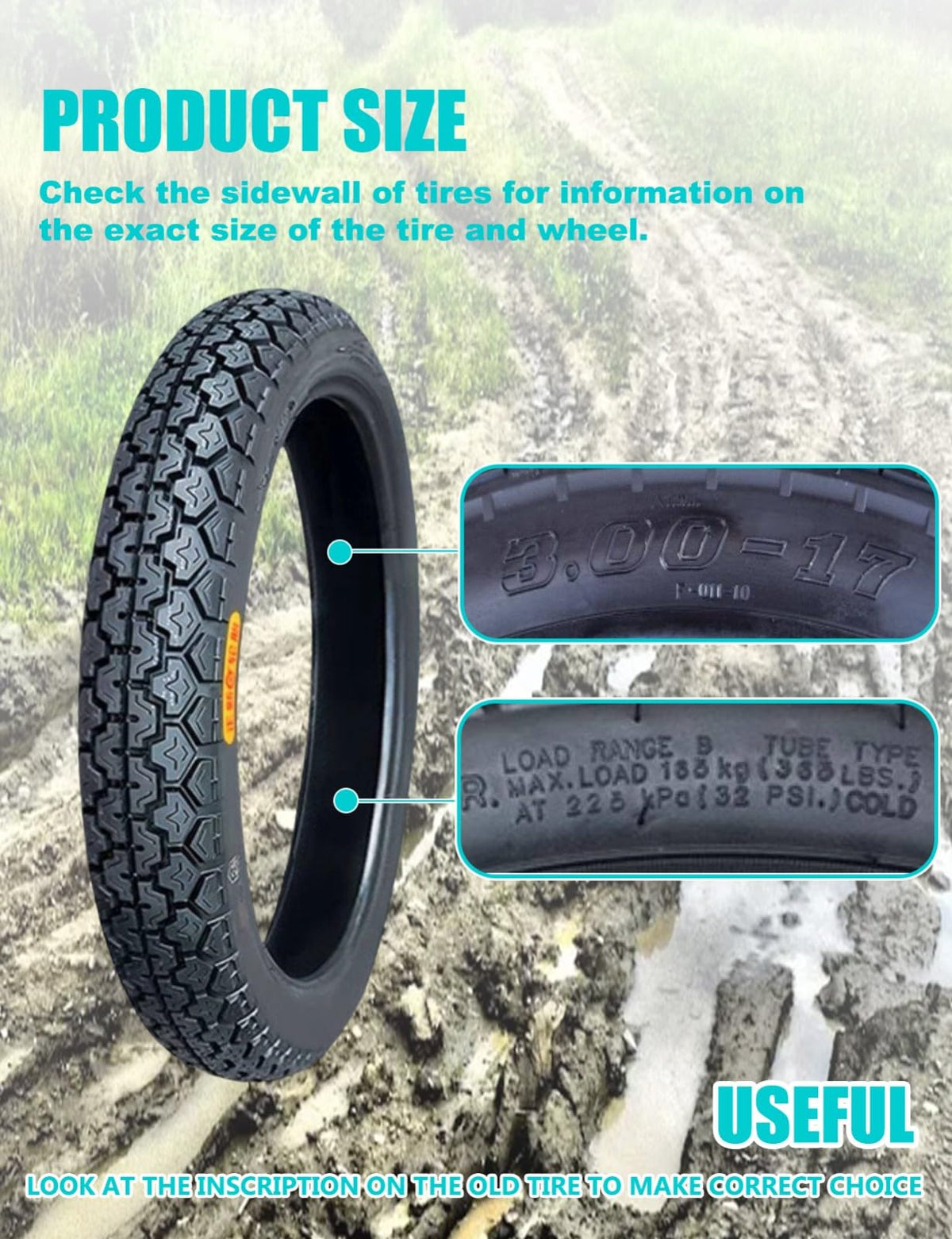 17 Dirt Bike Tire and Tube Set L4640