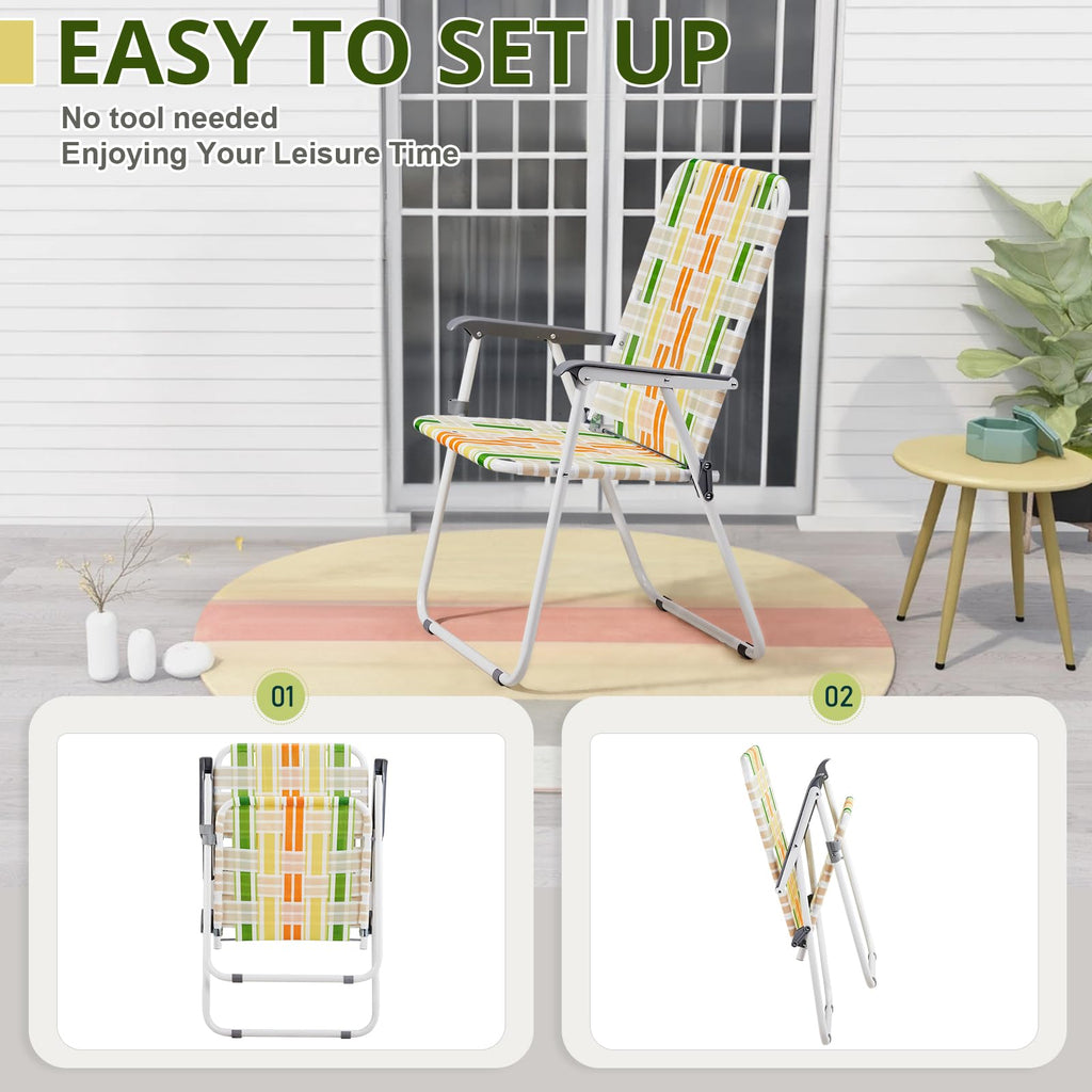 Set of 2 Webbed Folding Beach Chairs B660