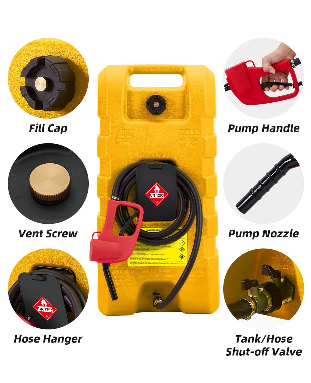 15 Gallon Portable Gas Tank with Caster and 10Ft Hose A831326