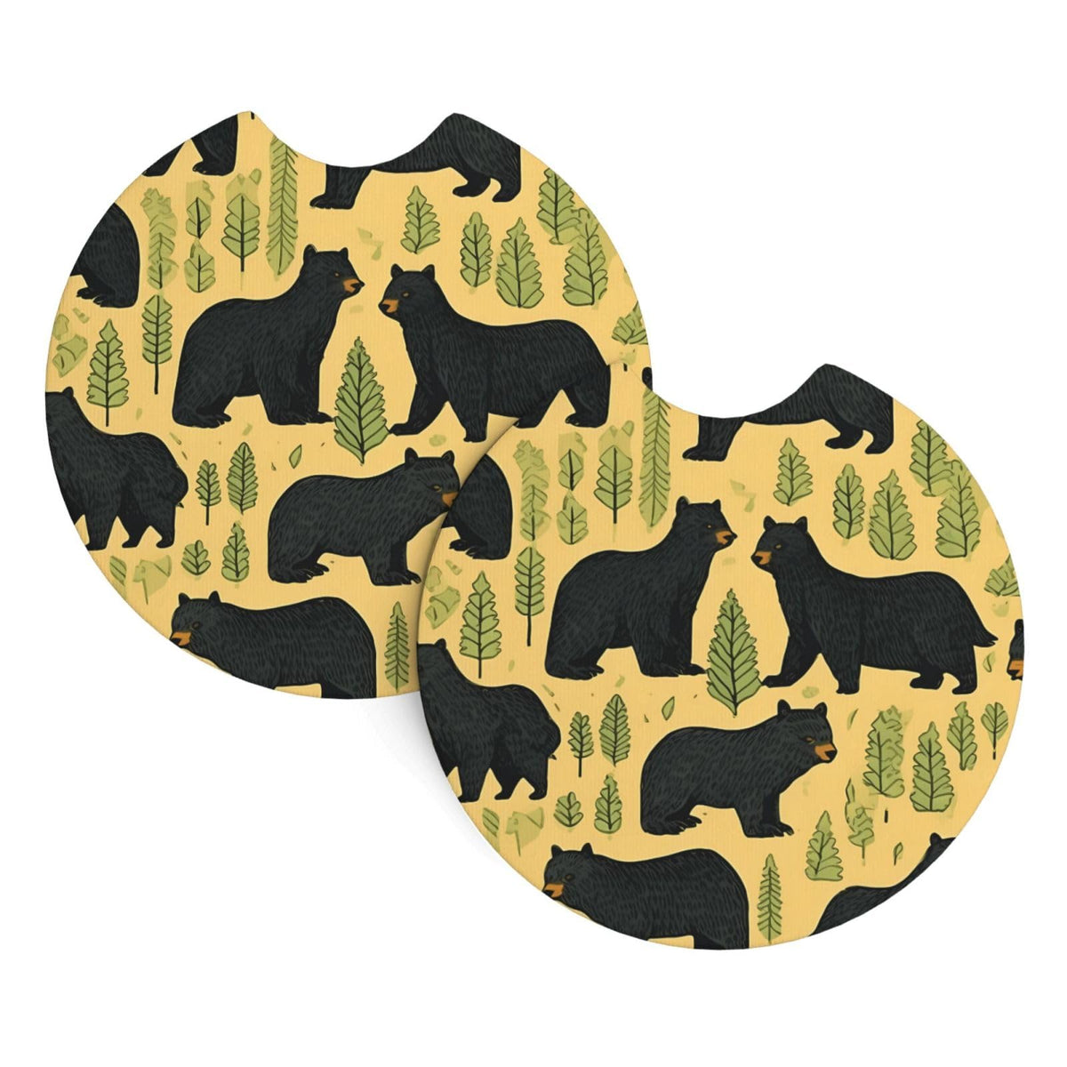 Black Bear Printed Anti Slip Waterproof Beverage Mats Z8153