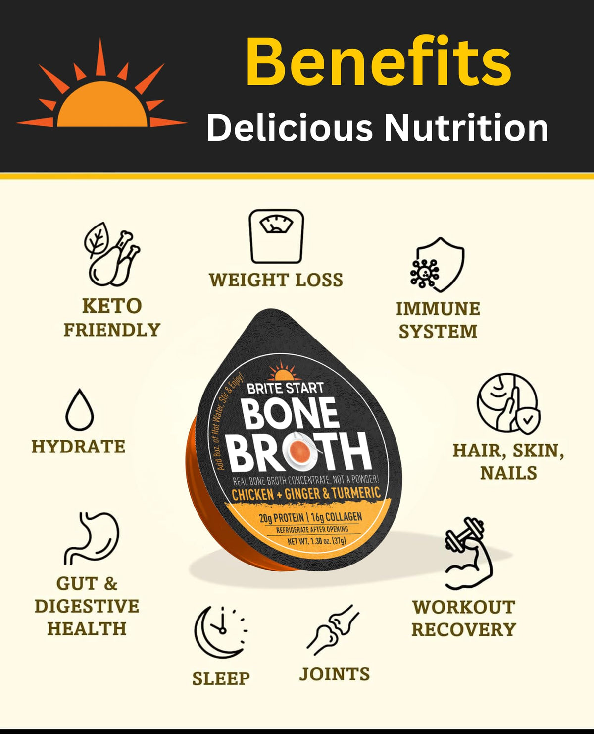 Bone Broth Variety Pack, 4 Flavors, 12 Count N49436