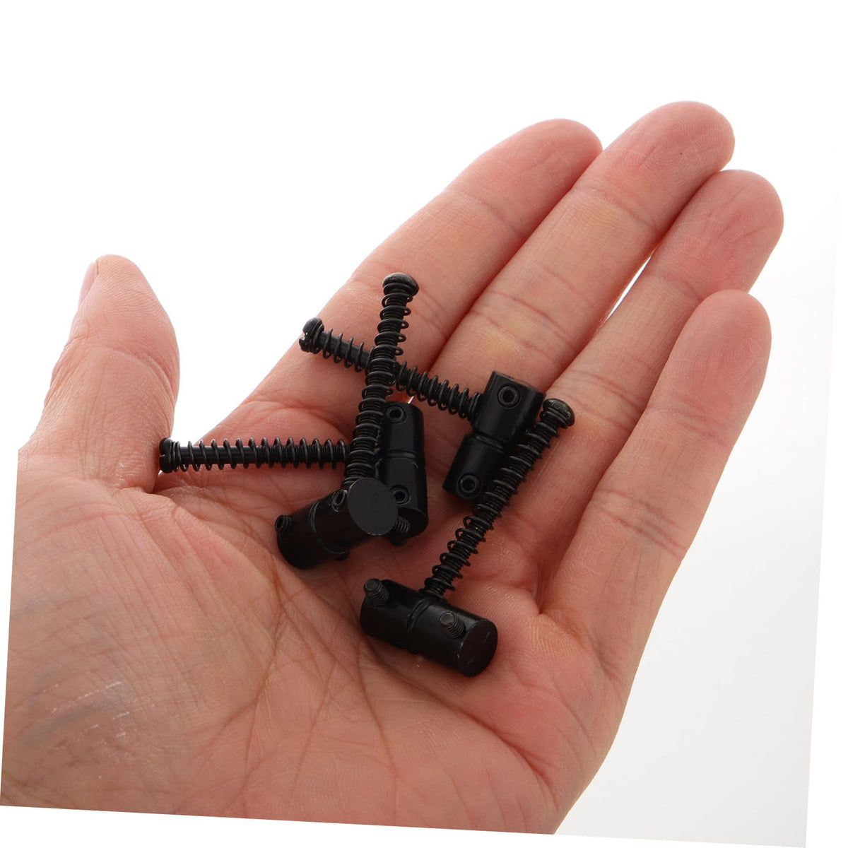 Metal Bass Guitar Bridge Saddles, 4-string, 2 Sets Black M5709