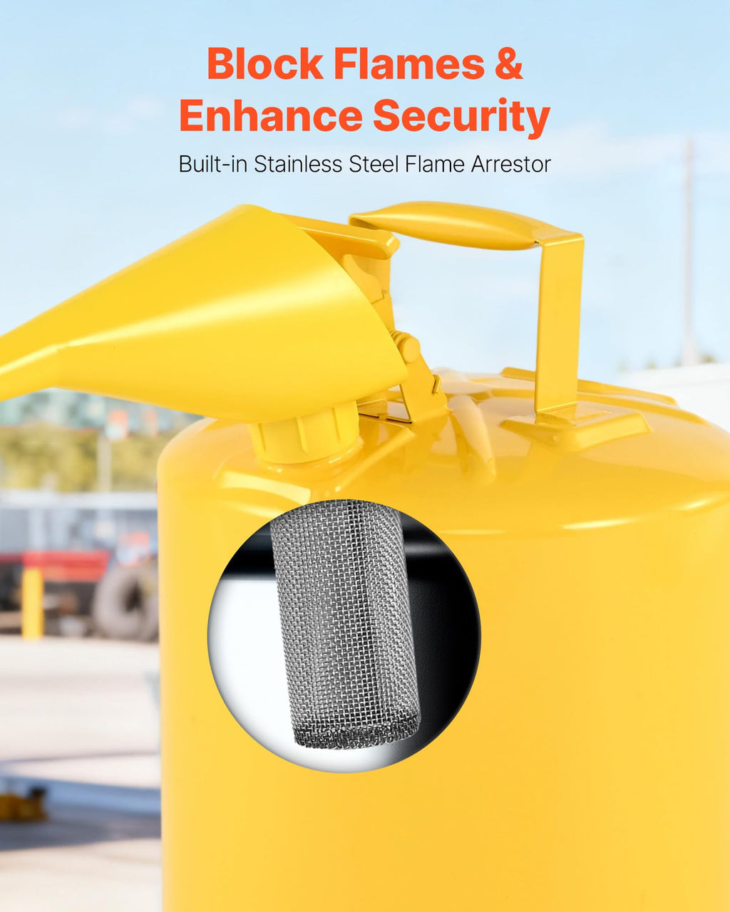 5 Gallon Type I Yellow Metal Container with Flame Arrester Q2786