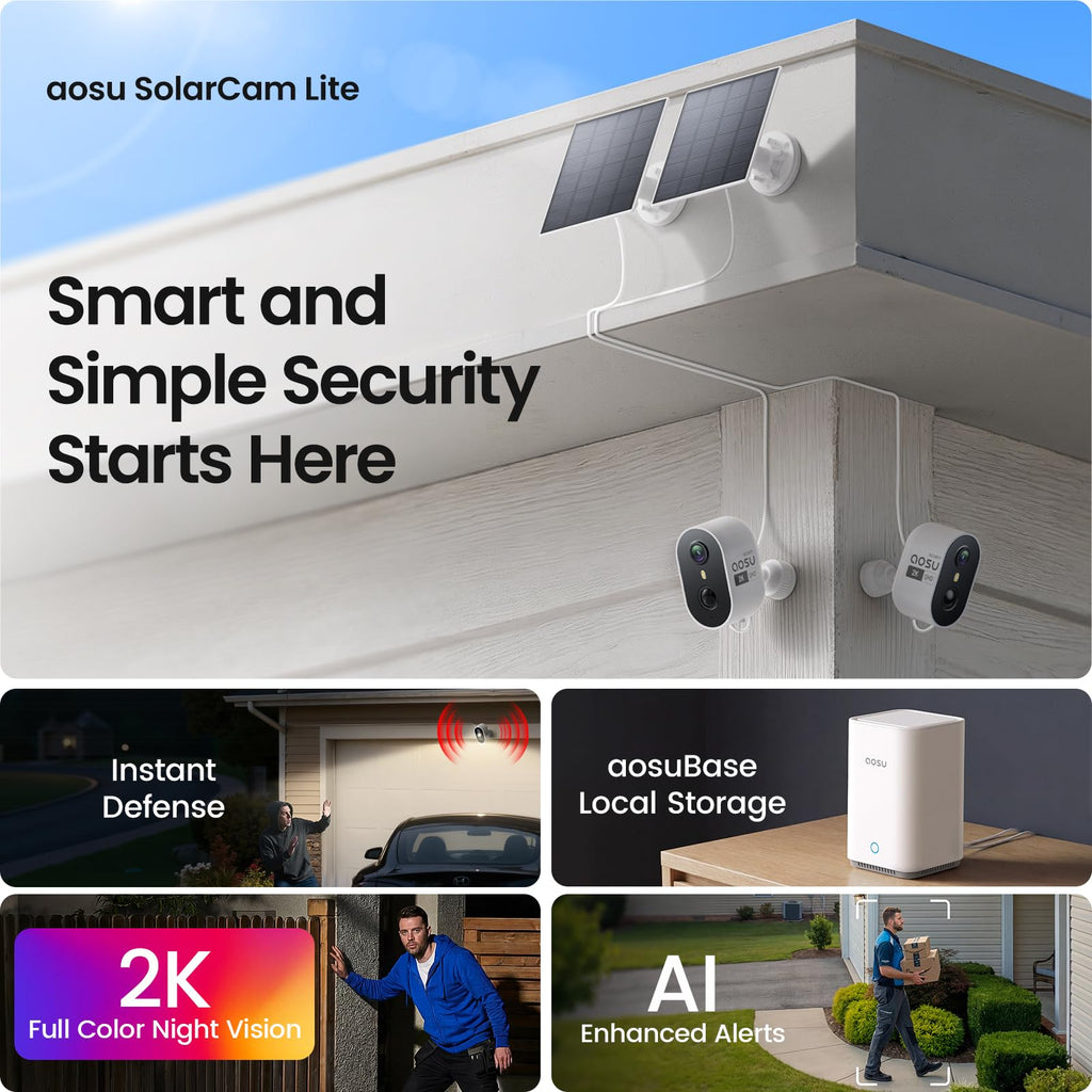 2K Solar Security Cameras Wireless Outdoor System M434